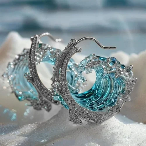 Silver Ocean's Oath Earrings for Women 1