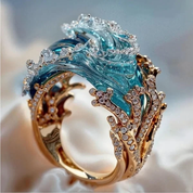 Silver Ocean's Oath Ring for Women 0