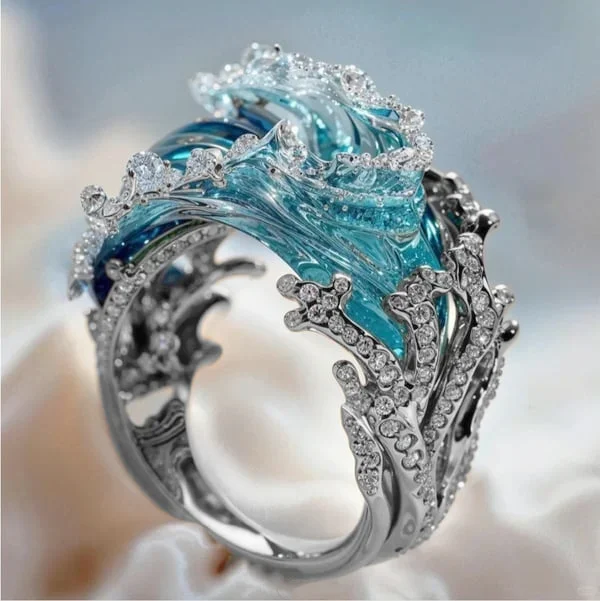 Silver Ocean's Oath Ring for Women 1