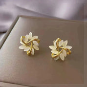 Silver Opal Earrings for Women - Dainty Design 1