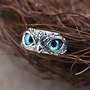 Silver Owl Ring with Opal - Dainty Adjustable Jewelry for Women, Perfect Gift for Her 1