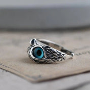 Silver Owl Ring with Opal - Dainty Adjustable Jewelry for Women, Perfect Gift for Her 2