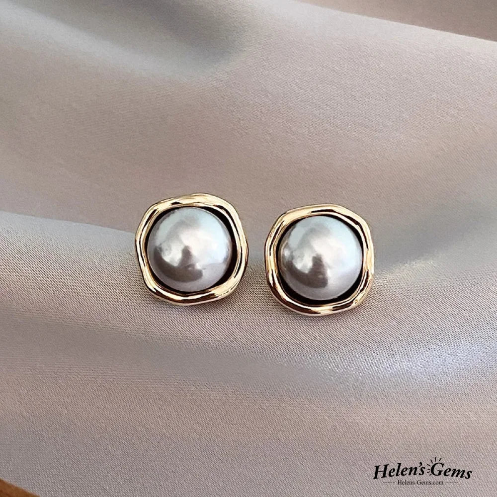 Silver Pearl Earrings - Elegant Black Pearl Design for Women, Perfect for Everyday Wear and Special Occasions 0