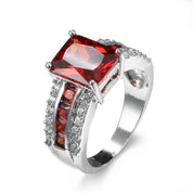 Silver Ruby Split-Shank Ring 1