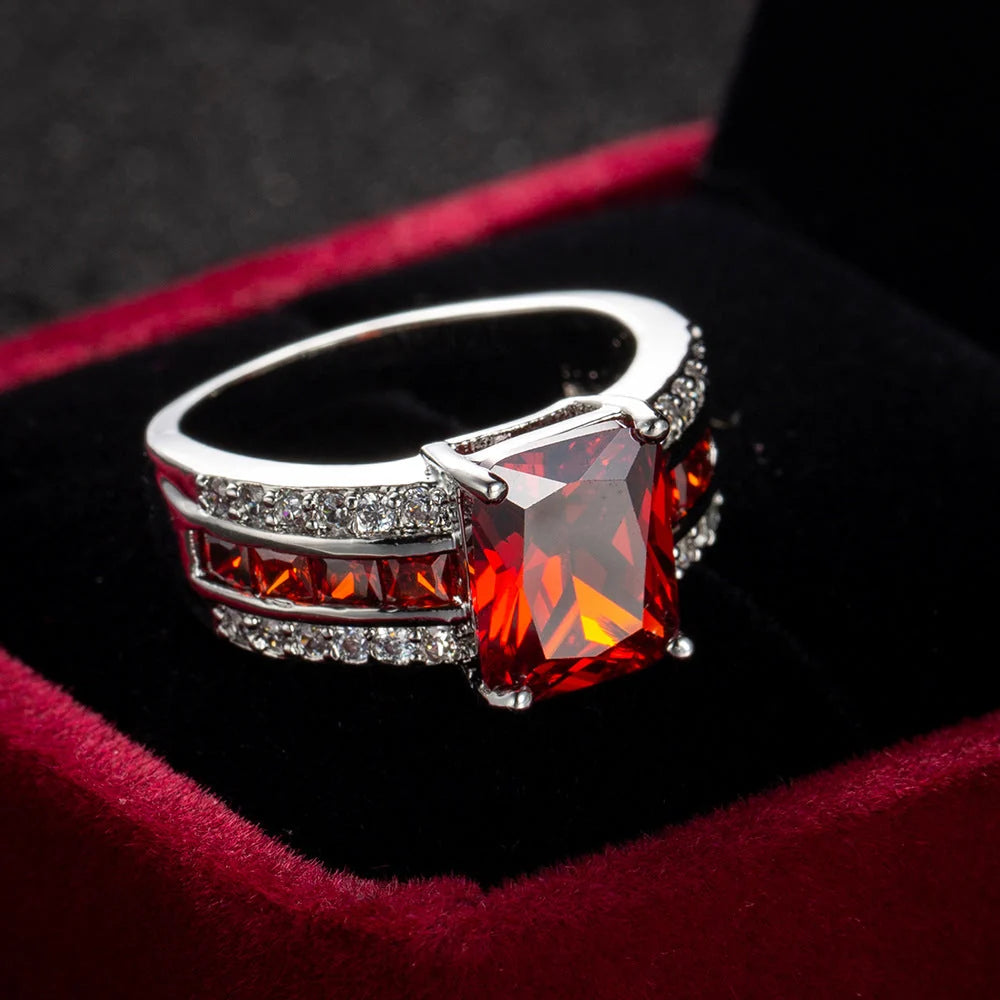 Silver Ruby Split-Shank Ring 2