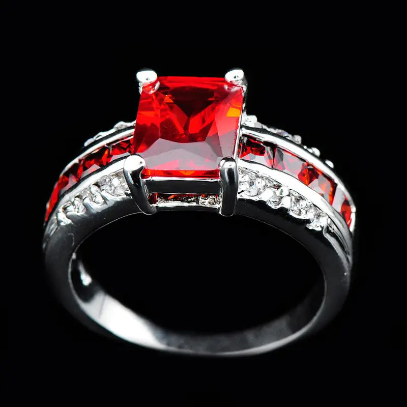 Silver Ruby Split-Shank Ring 3