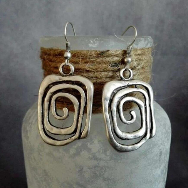 Silver Spiral Earrings - Dainty Boho Style Jewelry for Women - Unique Everyday Accessory 0