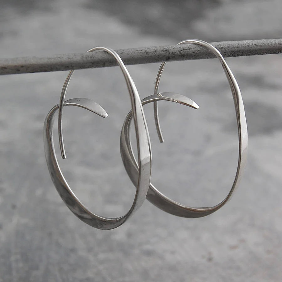 Silver Spiral Earrings for Women - Dainty Design 1