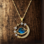 Silver Starry Planet Necklace - Dainty Celestial Charm for Women 0