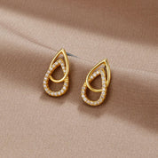 Silver Teardrop Link Earrings for Women – Elegant Everyday Accessory, Dainty Design, Perfect Gift 0