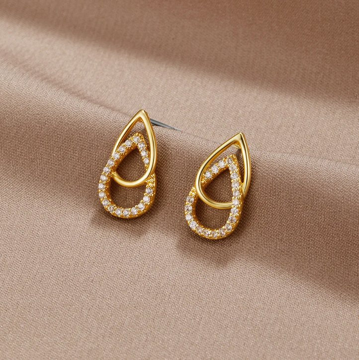 Silver Teardrop Link Earrings for Women – Elegant Everyday Accessory, Dainty Design, Perfect Gift 0
