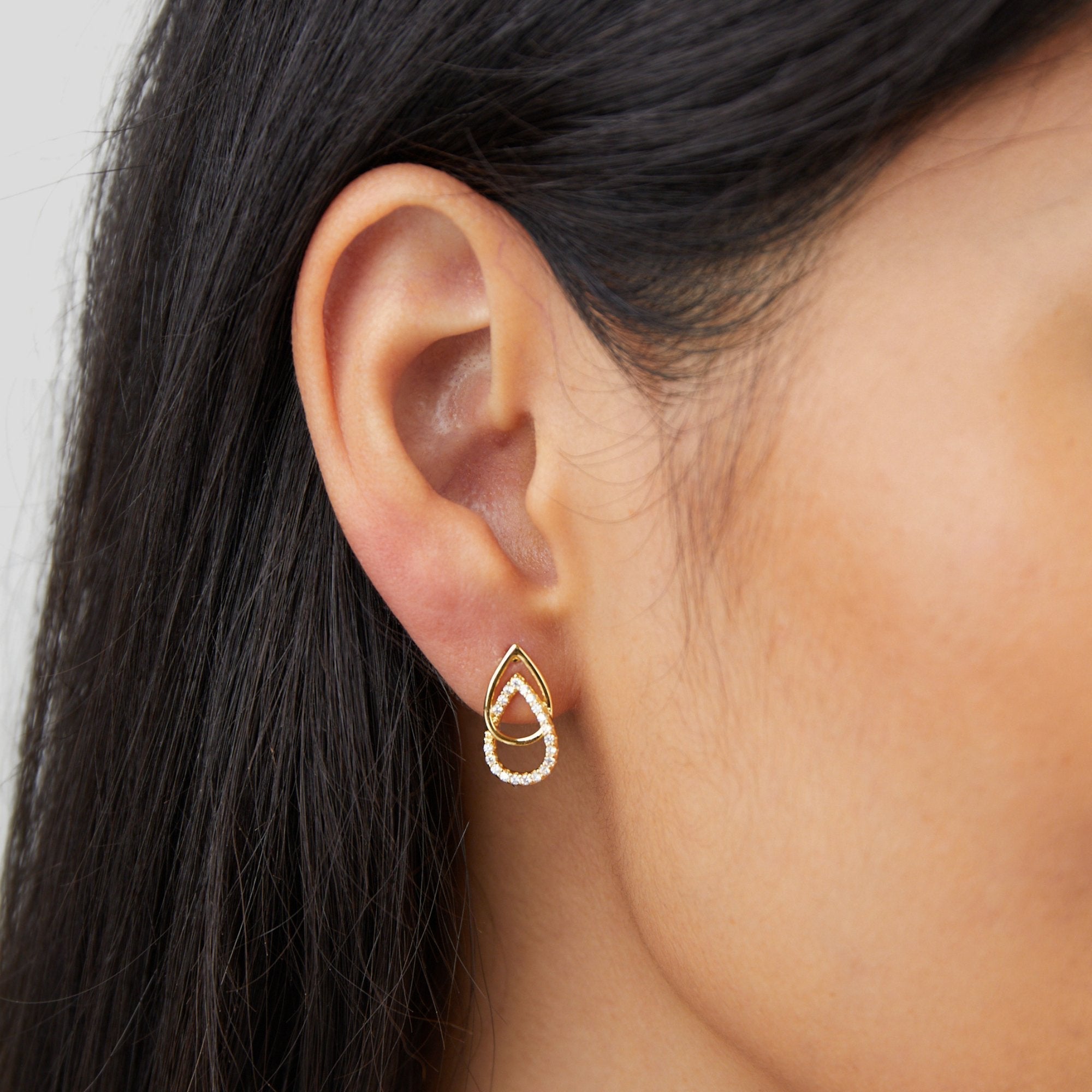 Silver Teardrop Link Earrings for Women – Elegant Everyday Accessory, Dainty Design, Perfect Gift 1