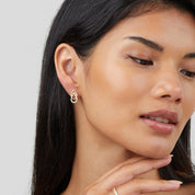 Silver Teardrop Link Earrings for Women – Elegant Everyday Accessory, Dainty Design, Perfect Gift 2