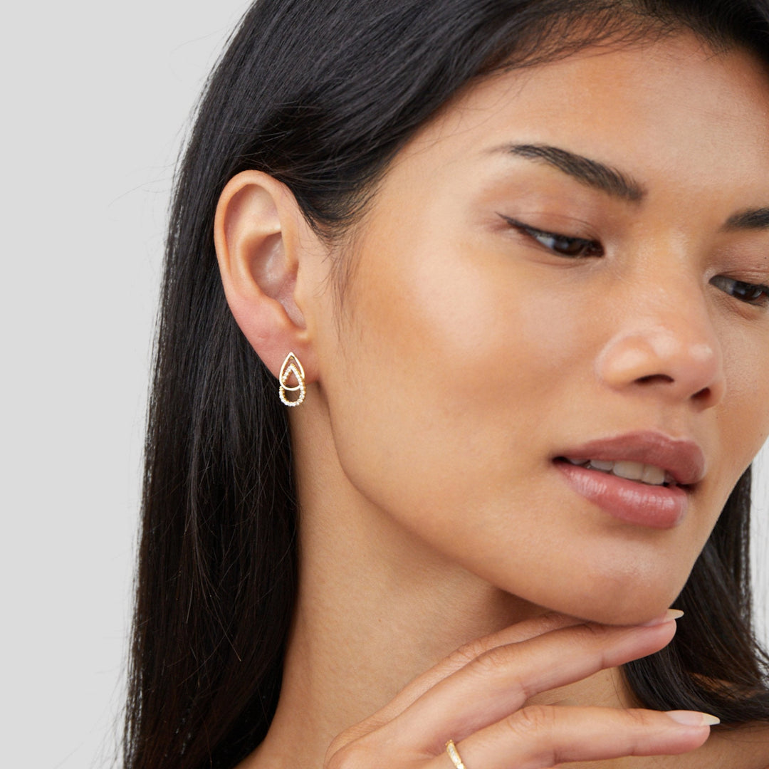 Silver Teardrop Link Earrings for Women – Elegant Everyday Accessory, Dainty Design, Perfect Gift 2