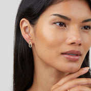 Silver Teardrop Link Earrings for Women – Elegant Everyday Accessory, Dainty Design, Perfect Gift 5