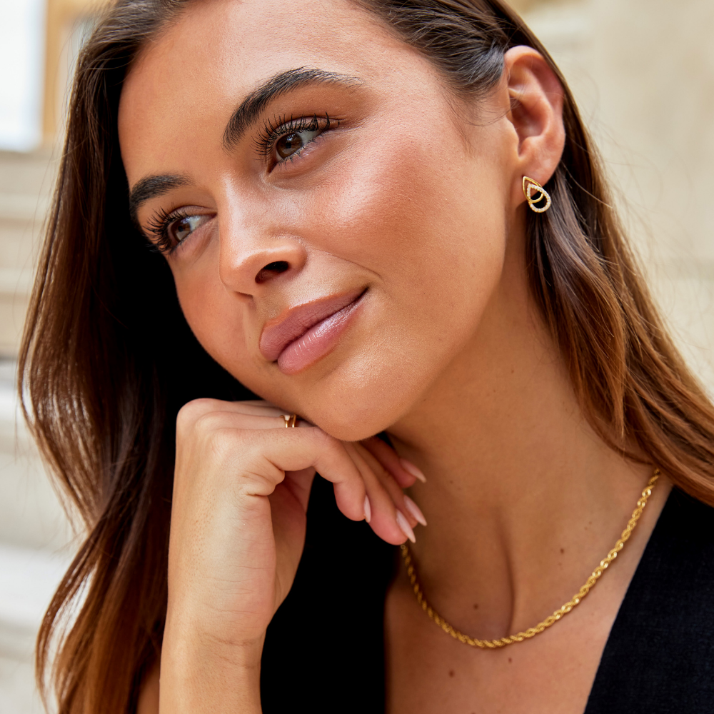 Silver Teardrop Link Earrings for Women – Elegant Everyday Accessory, Dainty Design, Perfect Gift 6