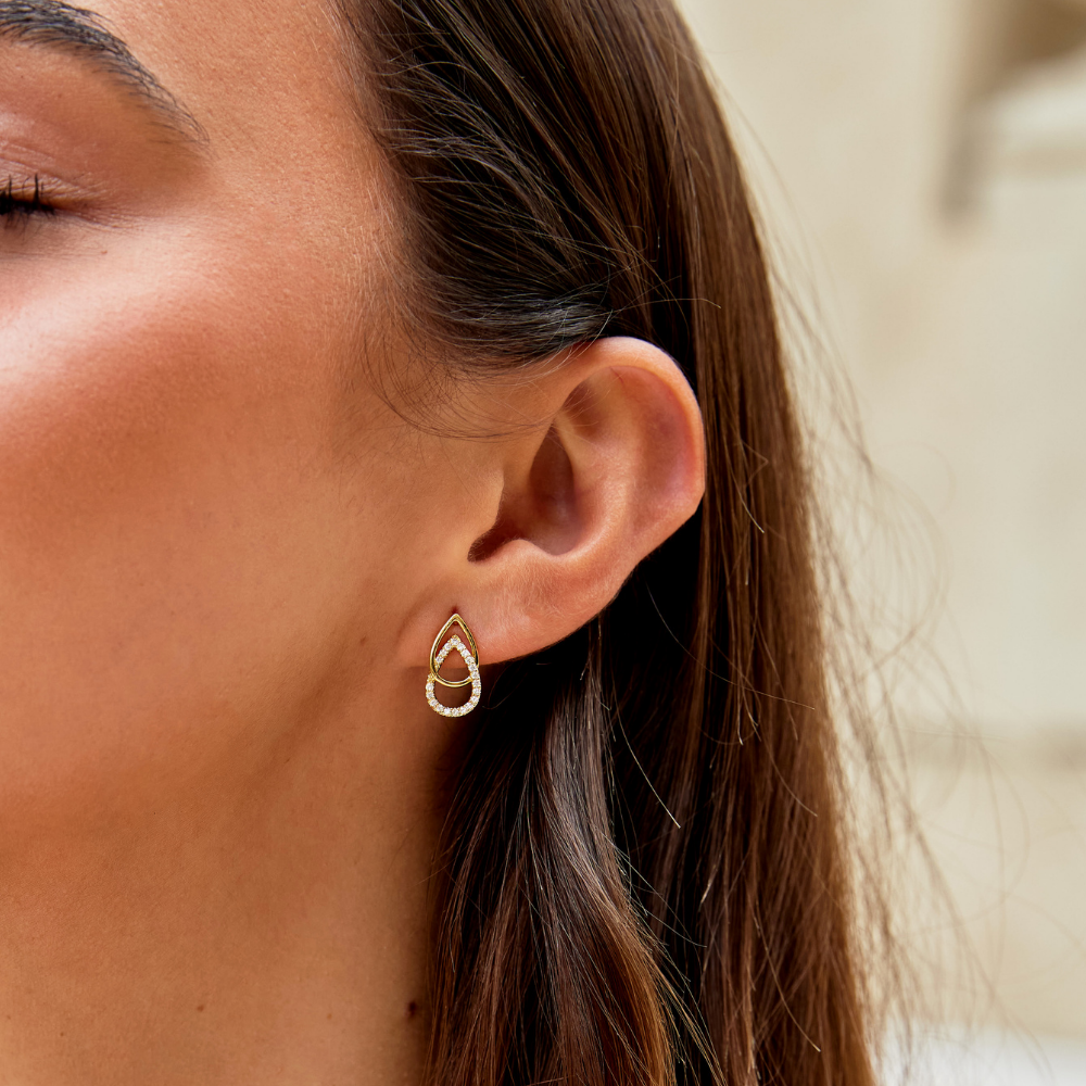 Silver Teardrop Link Earrings for Women – Elegant Everyday Accessory, Dainty Design, Perfect Gift 7