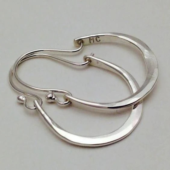 Silver Vintage Hoop Earrings, Elegant Design for Women, Timeless Charm for Everyday Wear 0