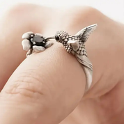 Silver Vintage Hummingbird Ring for Women 2
