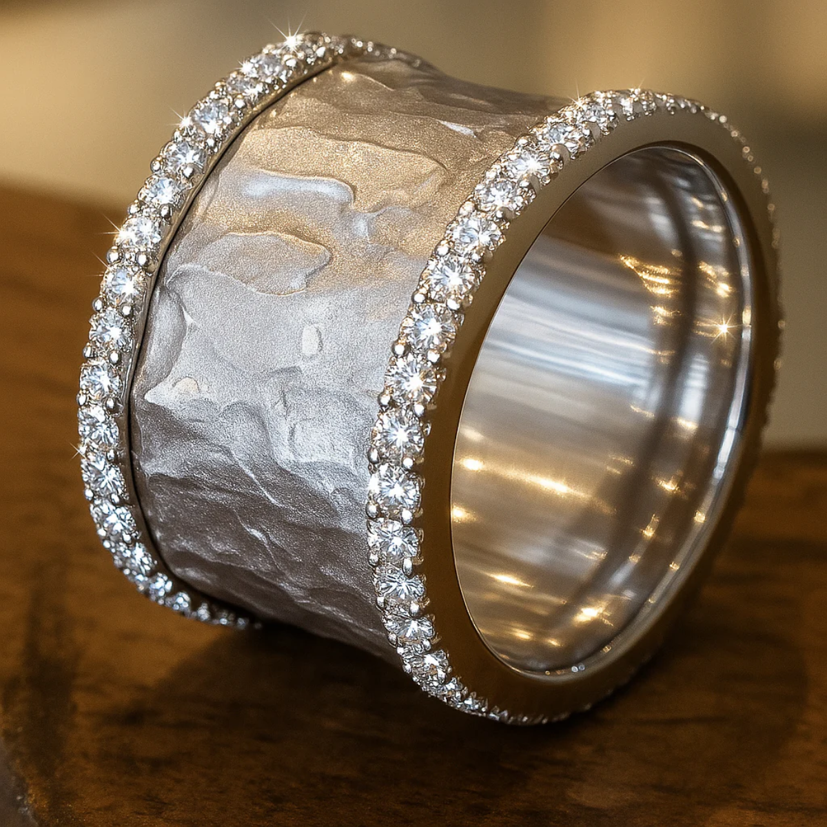 Silver Vintage Ring with Crystal Accents for Women - Elegant Statement Jewelry for Everyday Wear 1