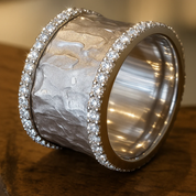 Silver Vintage Ring with Crystal Accents for Women - Elegant Statement Jewelry for Everyday Wear 1
