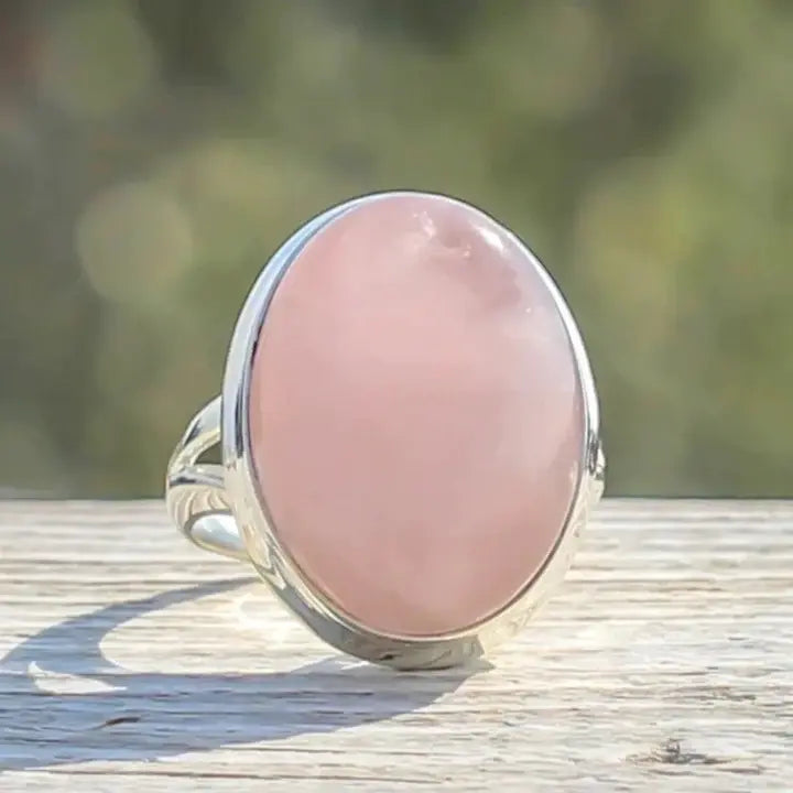 Silver Vintage Rose Quartz Ring for Women 0
