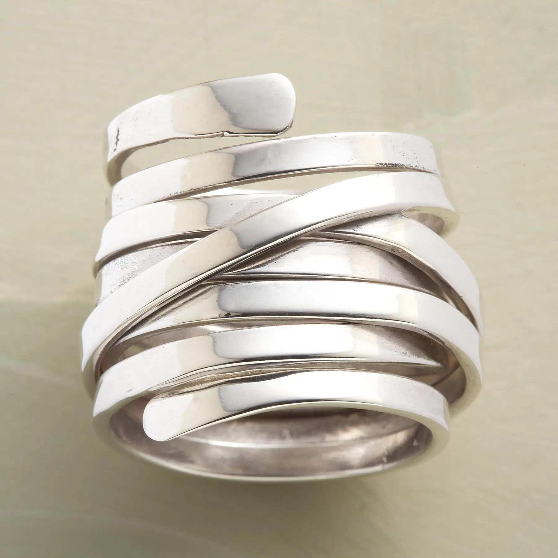 Silver Vintage Thick Layer Ring for Women - Elegant Statement Jewelry for Everyday Wear 0