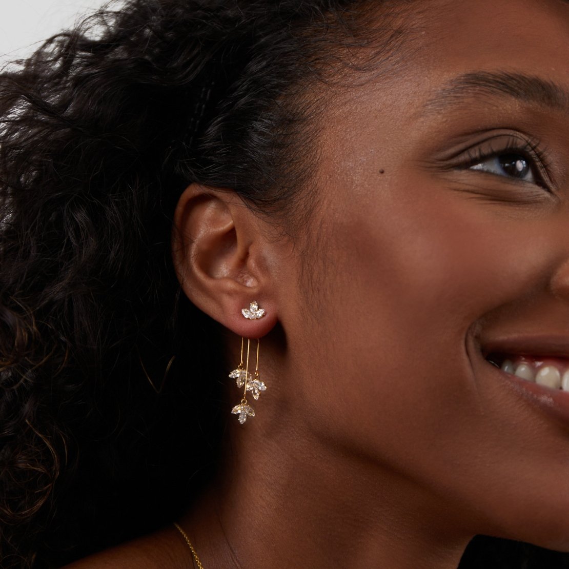 Silver Waterfall Earrings - Dainty Design for Women, Elegant Silver Jewelry for Everyday Wear and Special Occasions 5