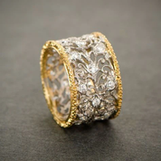 Vintage Gold Ivy Ring with Crystal for Women 0