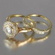 Vintage Gold Ring Set with Crystal for Women 0