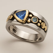 Vintage Gold Ring with Blue Crystal for Women – Elegant Statement Jewelry for Any Occasion 2