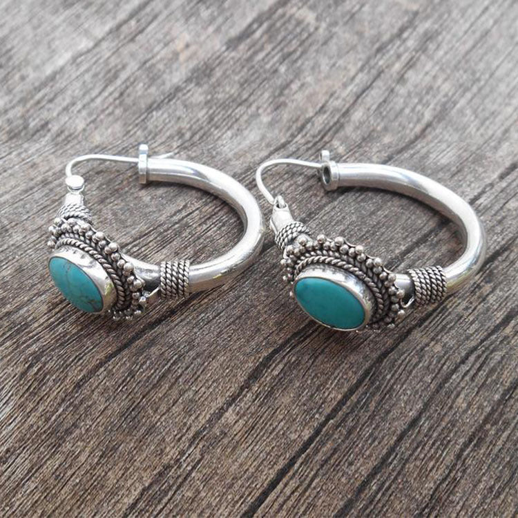 Vintage Gold Turquoise Earrings, Elegant Dainty Style, Perfect for Everyday Wear for Women 0