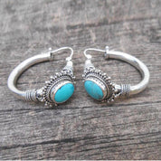Vintage Gold Turquoise Earrings, Elegant Dainty Style, Perfect for Everyday Wear for Women 3