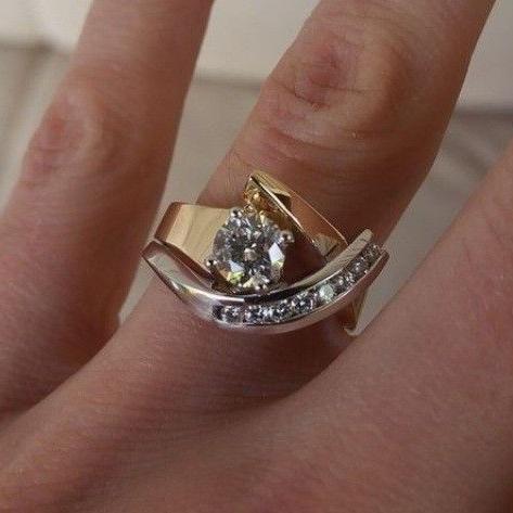 Vintage Gold and Silver Irregular Ring for Women 0