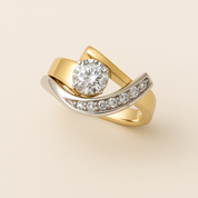 Vintage Gold and Silver Irregular Ring for Women 1