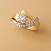 Vintage Gold and Silver Irregular Ring for Women 2