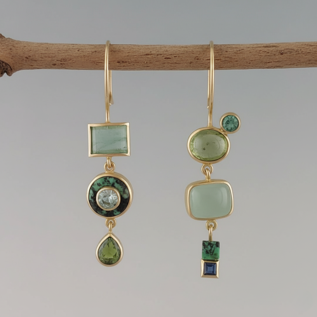 Vintage Green Earrings for Women 1