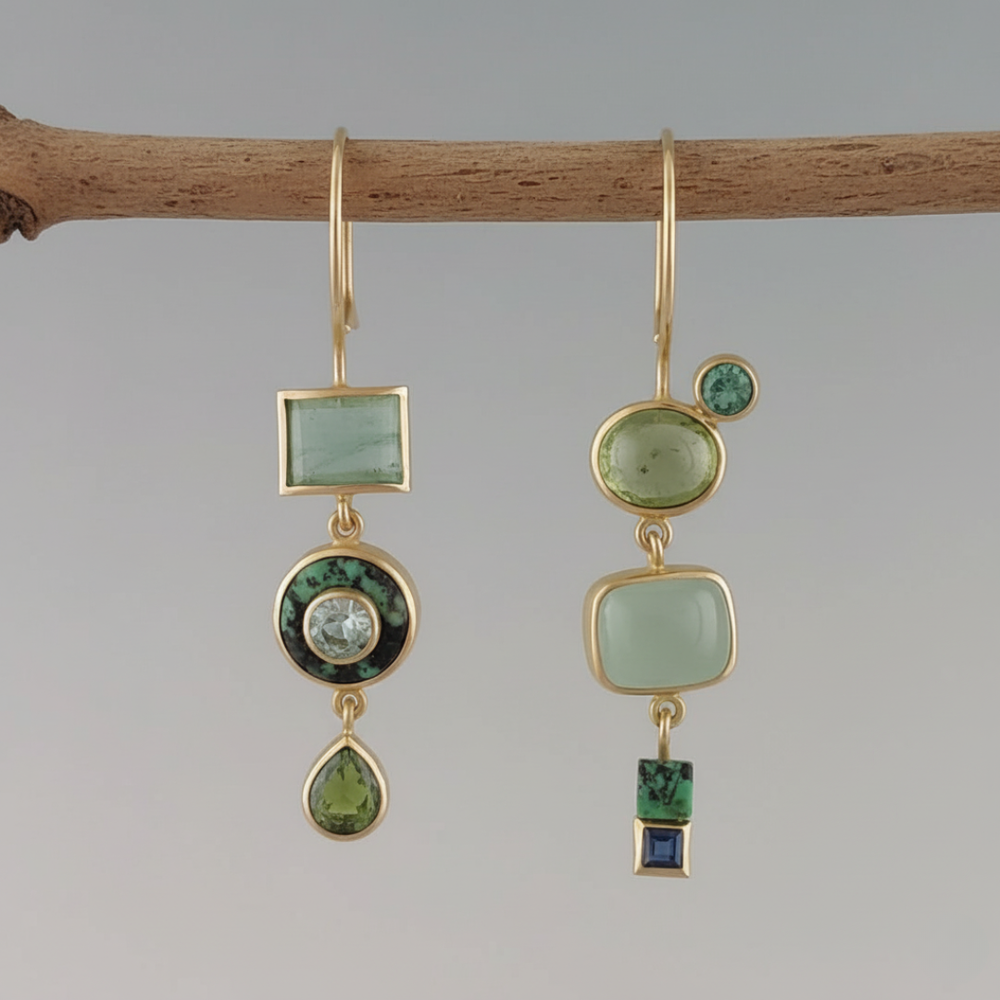 Vintage Green Earrings for Women 1
