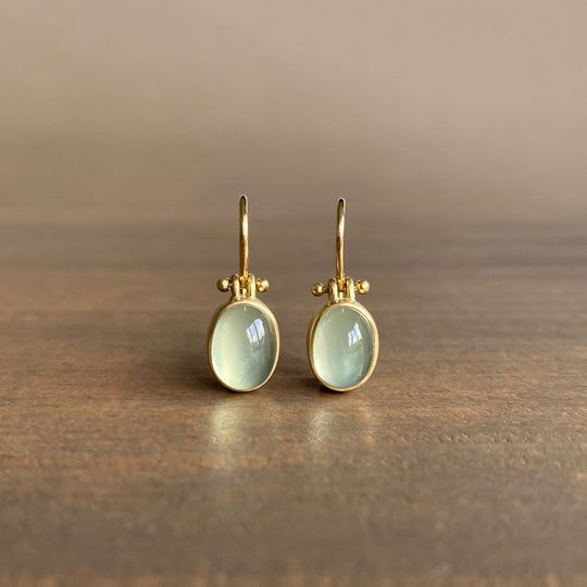 Vintage Green Moonstone Earrings for Women 0