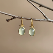 Vintage Green Moonstone Earrings for Women 1