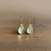 Vintage Green Moonstone Earrings for Women 2