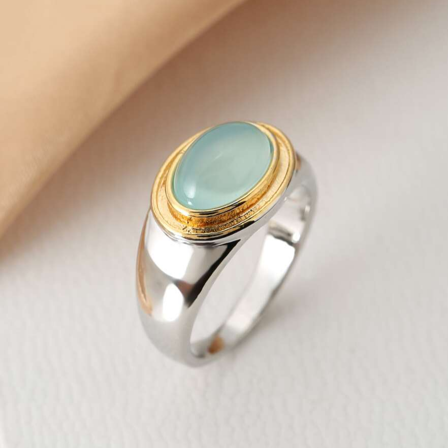 Vintage Green Moonstone Ring for Women 0