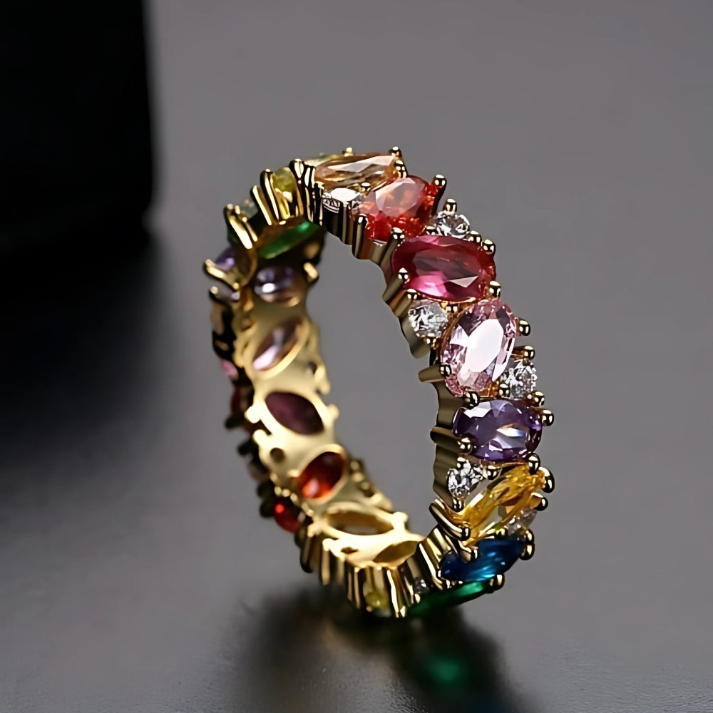 Vintage Multicolor Crystal Ring for Women 1