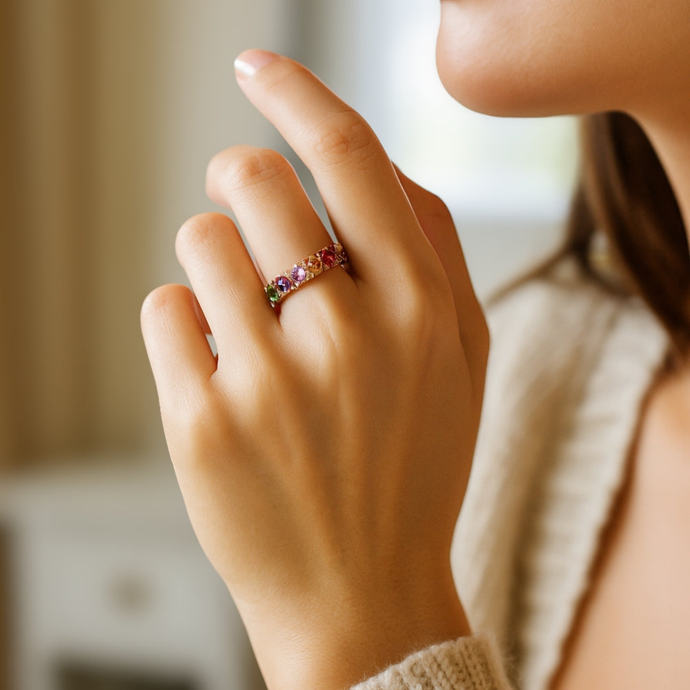 Vintage Multicolor Crystal Ring for Women 4