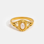Vintage Pearl Ring for Women - Elegant Gold Design 4