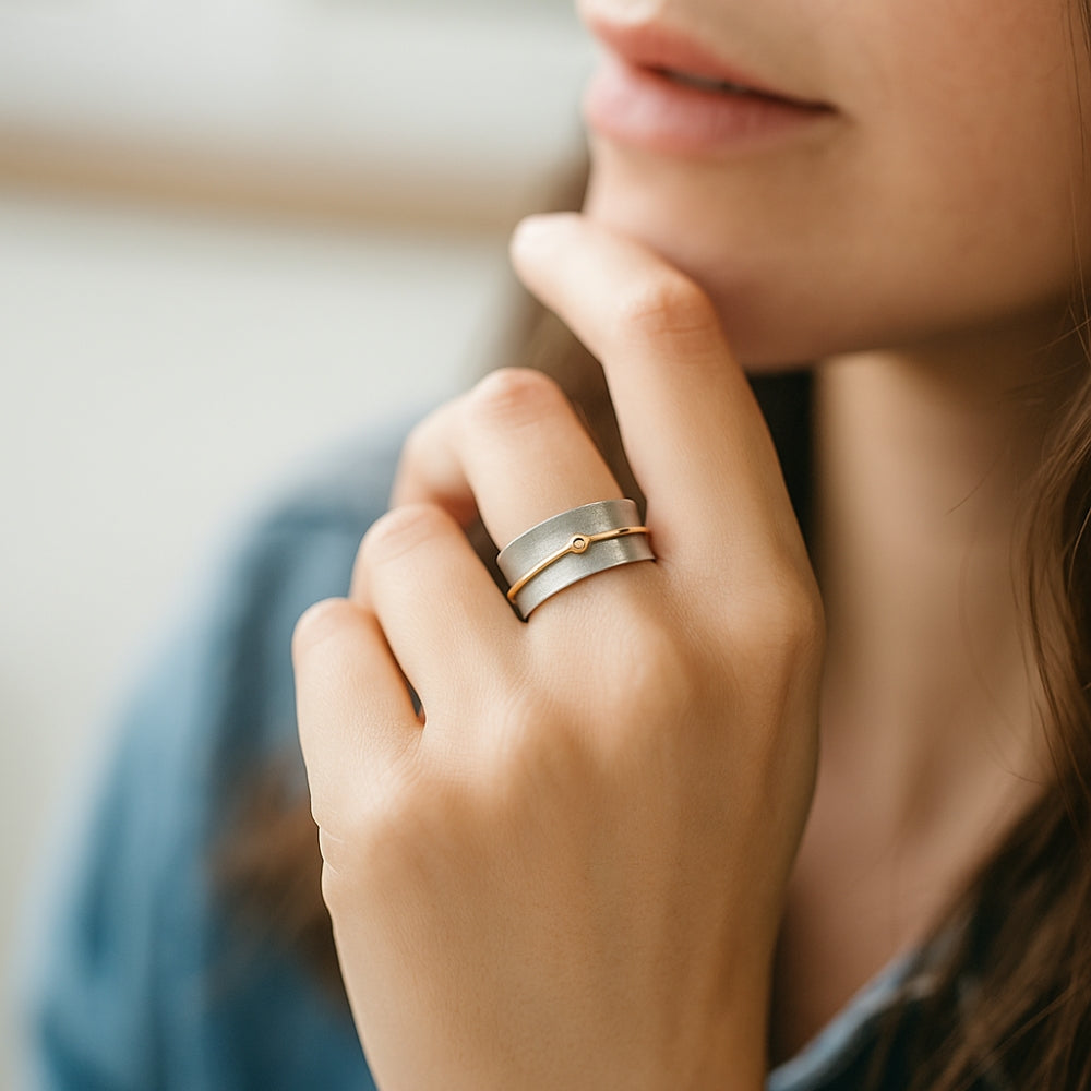 Vintage Silver Ring with Crystal Accents for Women - Elegant Statement Jewelry for Everyday Wear 4